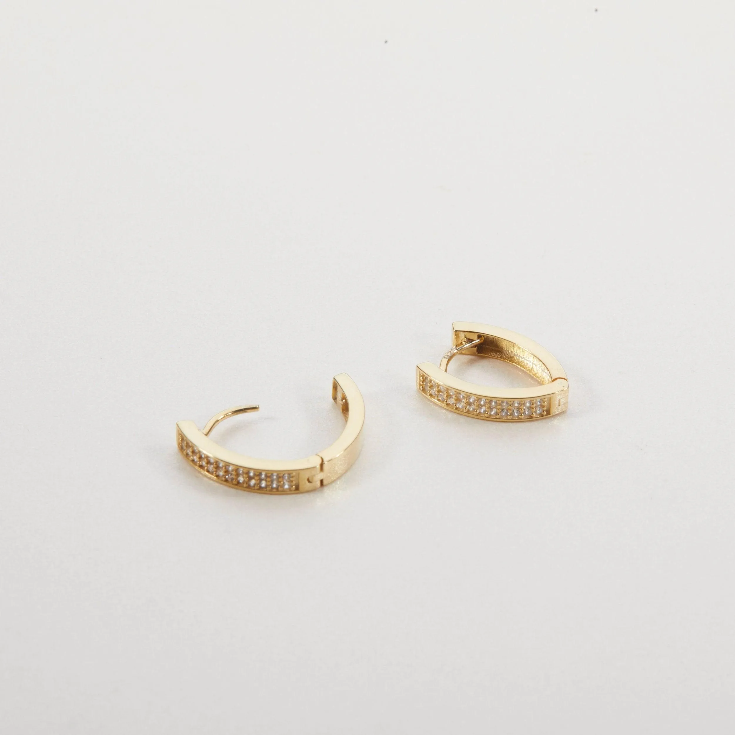 Double Row Huggie Hoop Earring - 18K Gold Vermeil