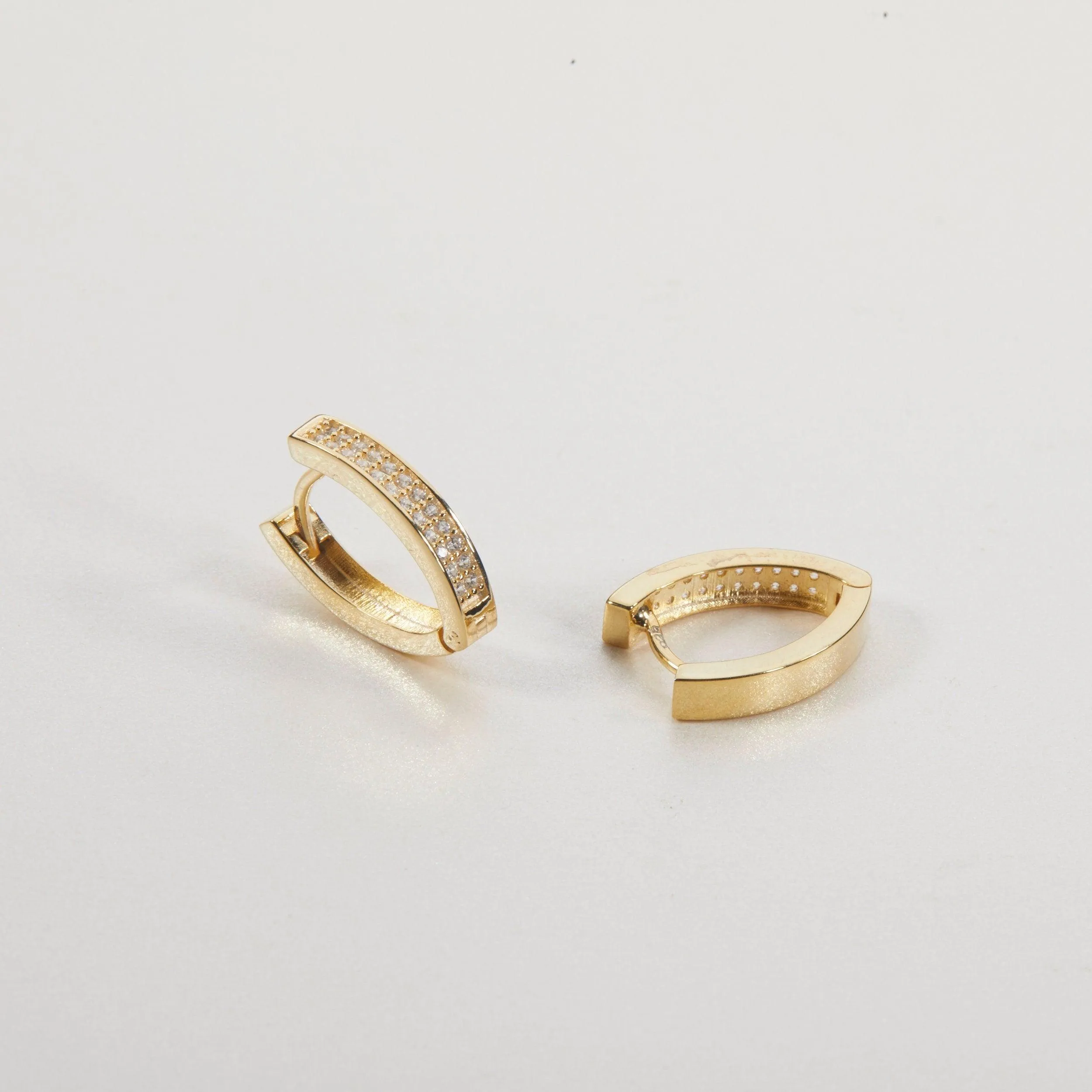 Double Row Huggie Hoop Earring - 18K Gold Vermeil