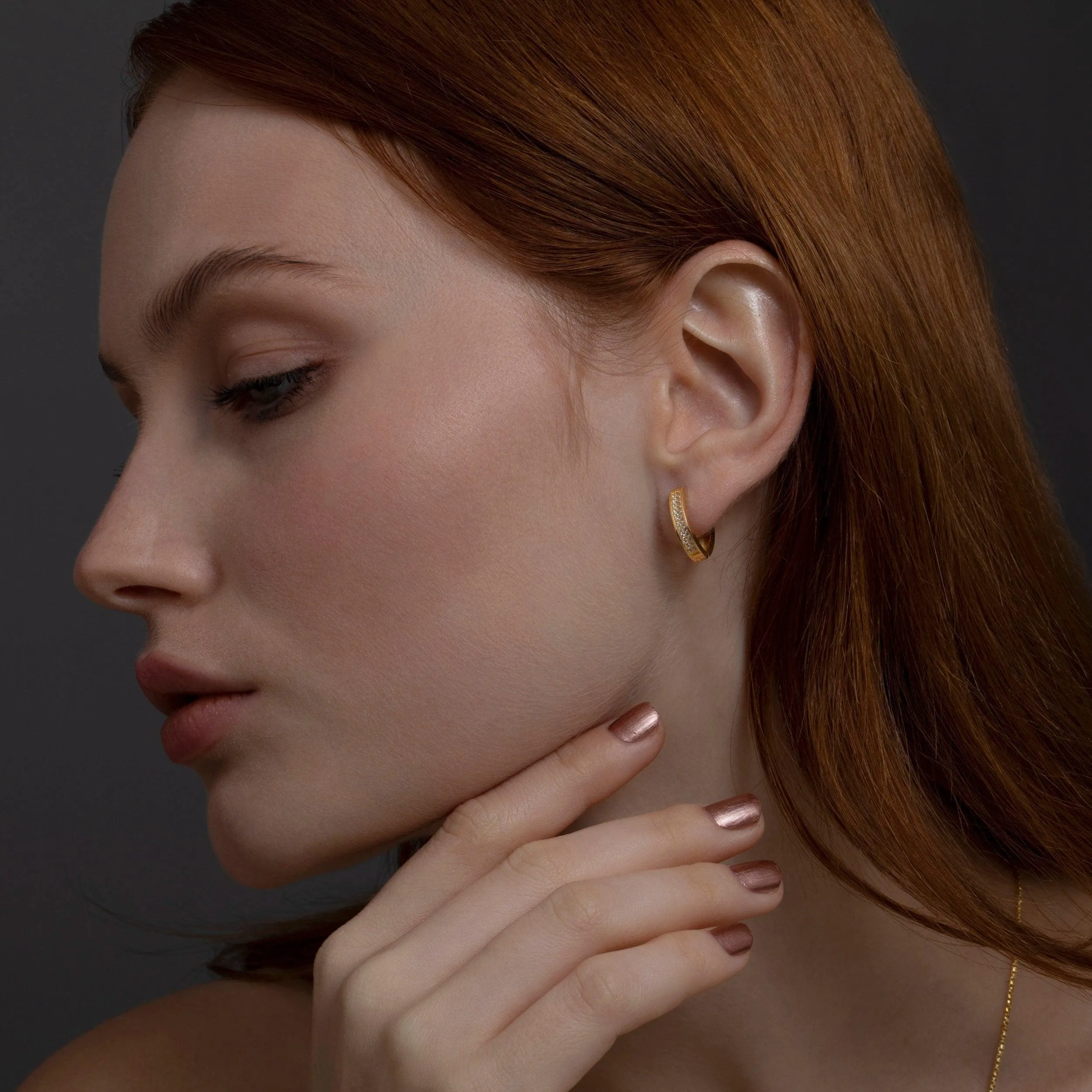 Double Row Huggie Hoop Earring - 18K Gold Vermeil