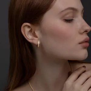 Double Row Huggie Hoop Earring - 18K Gold Vermeil