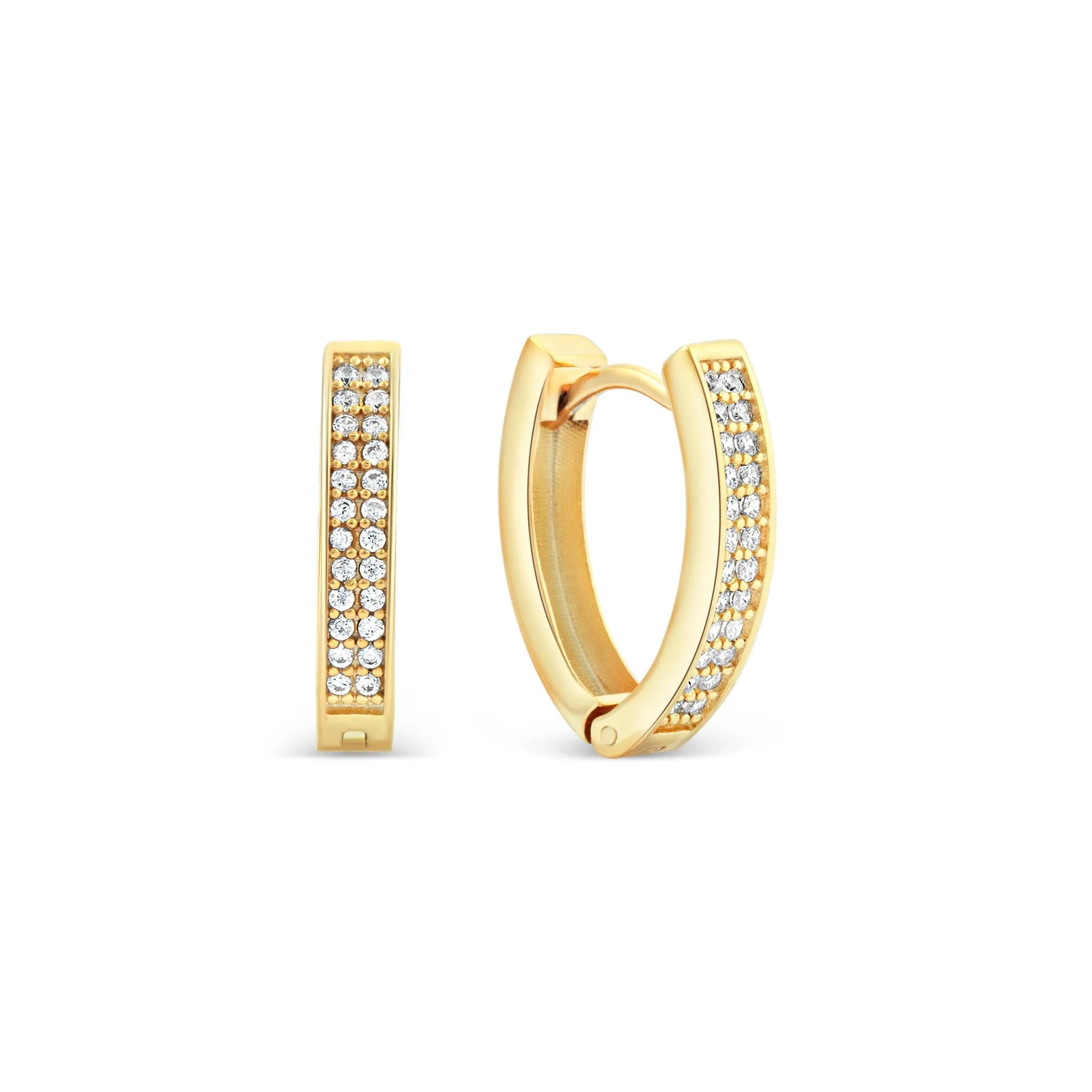 Double Row Huggie Hoop Earring - 18K Gold Vermeil