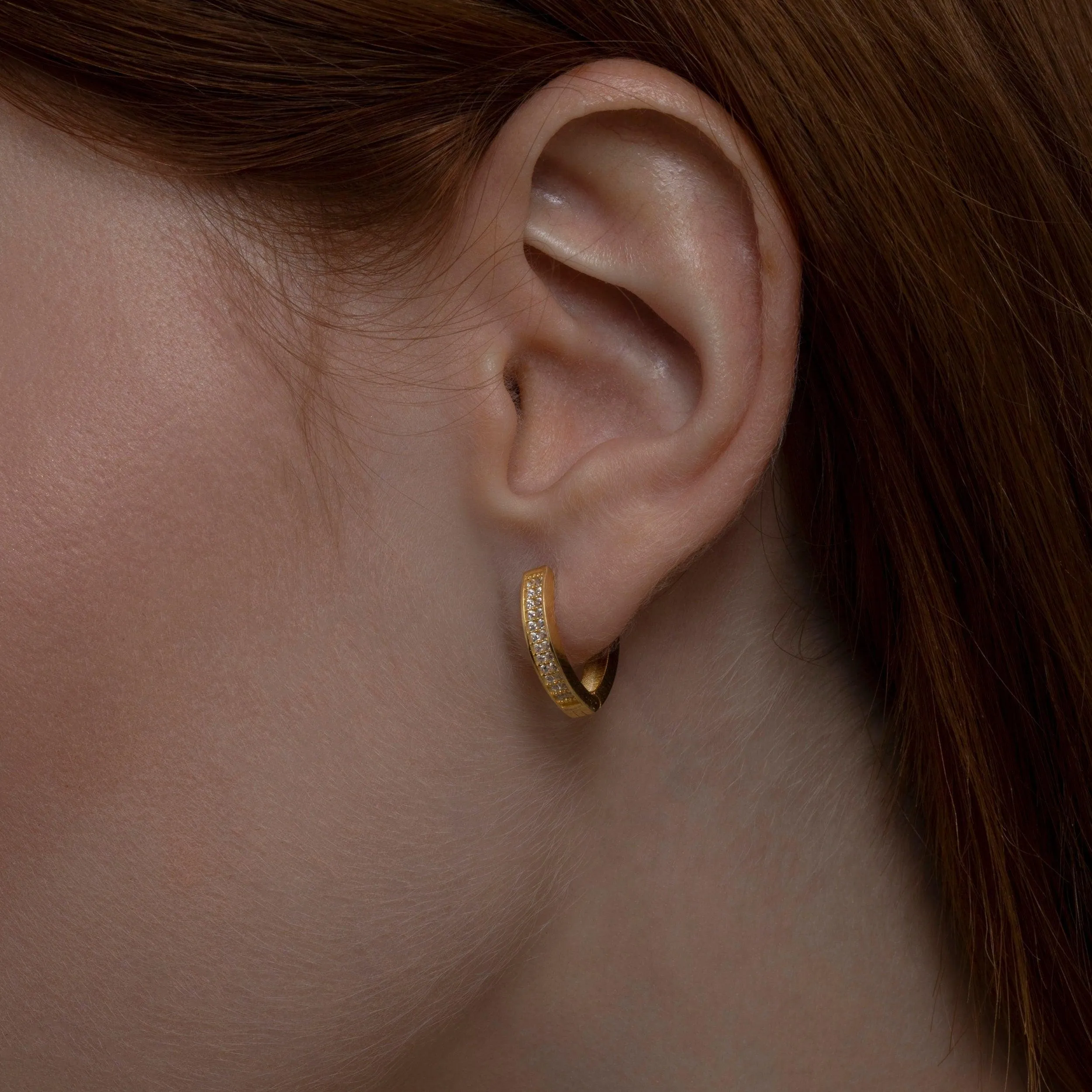Double Row Huggie Hoop Earring - 18K Gold Vermeil