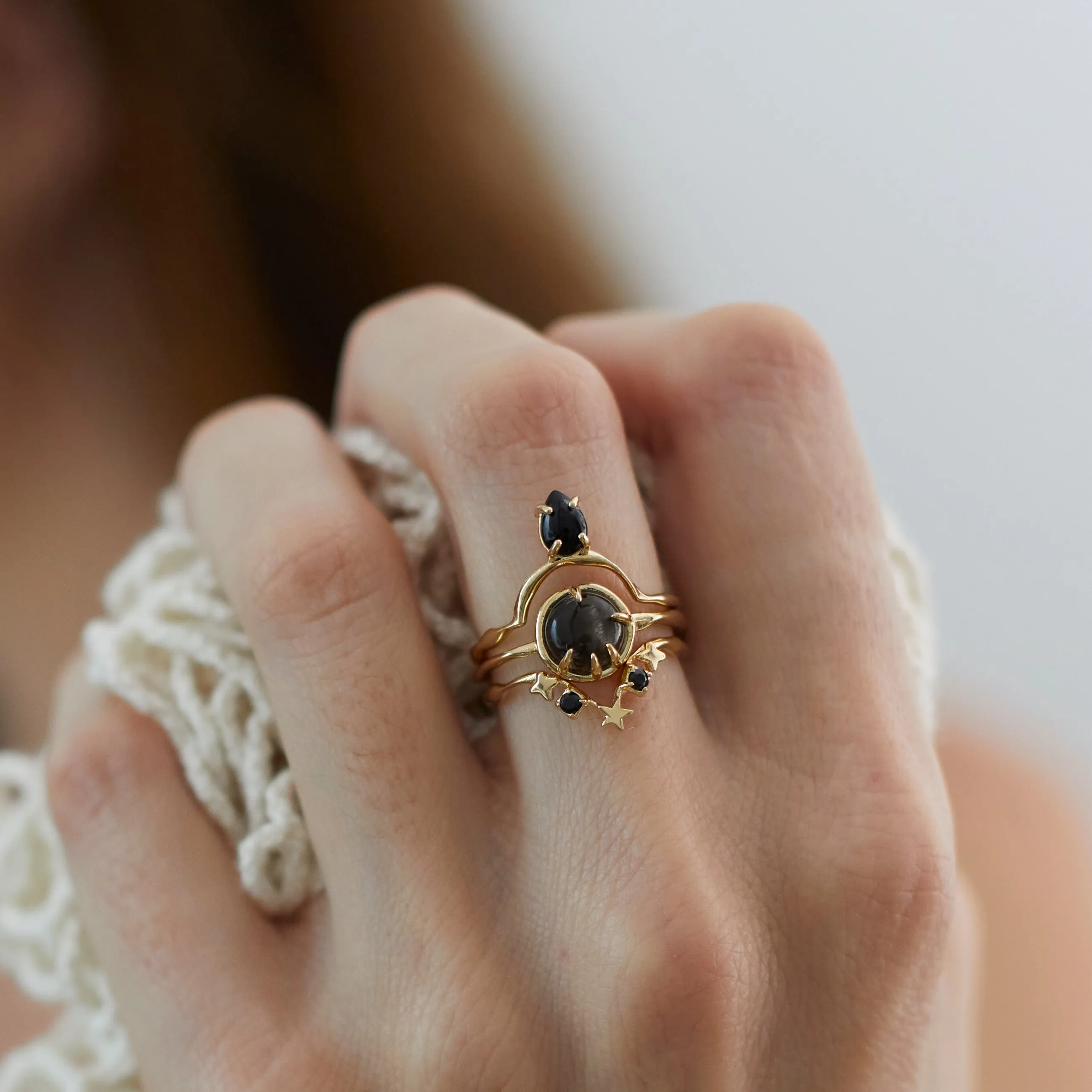 Drip Ring in Black Onyx