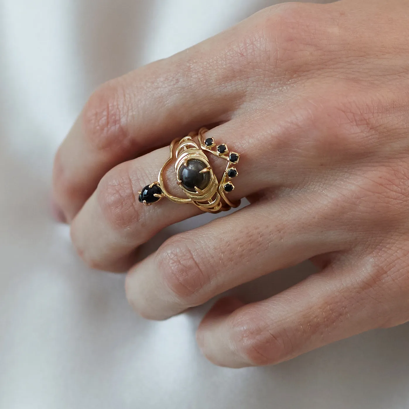 Drip Ring in Black Onyx