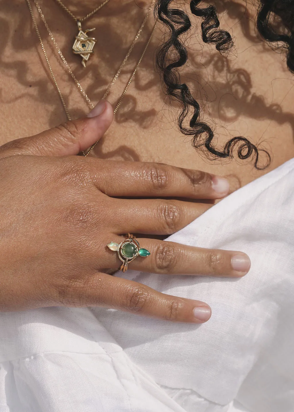 Drip Ring in Opal