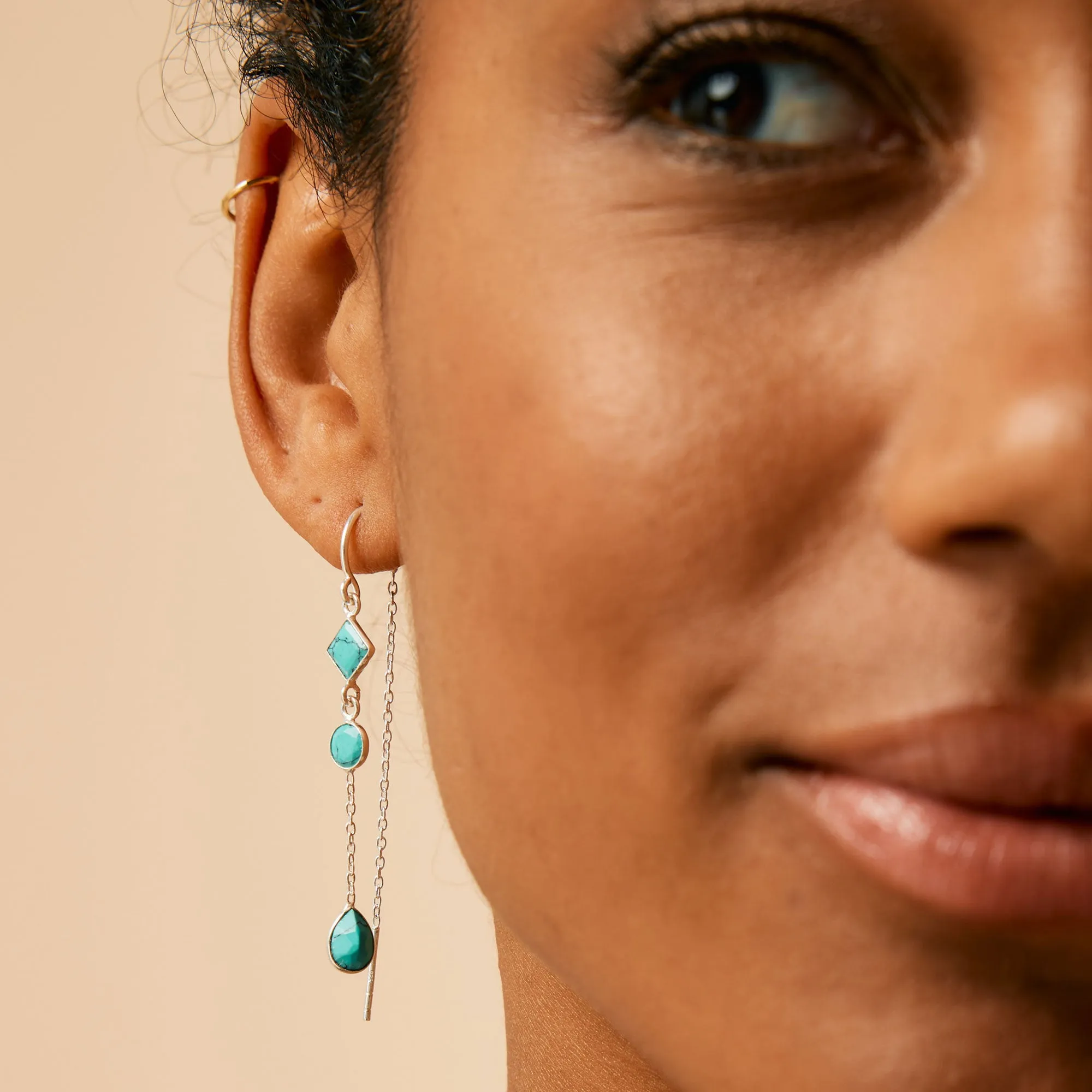 Drop In The Ocean Threader Earrings