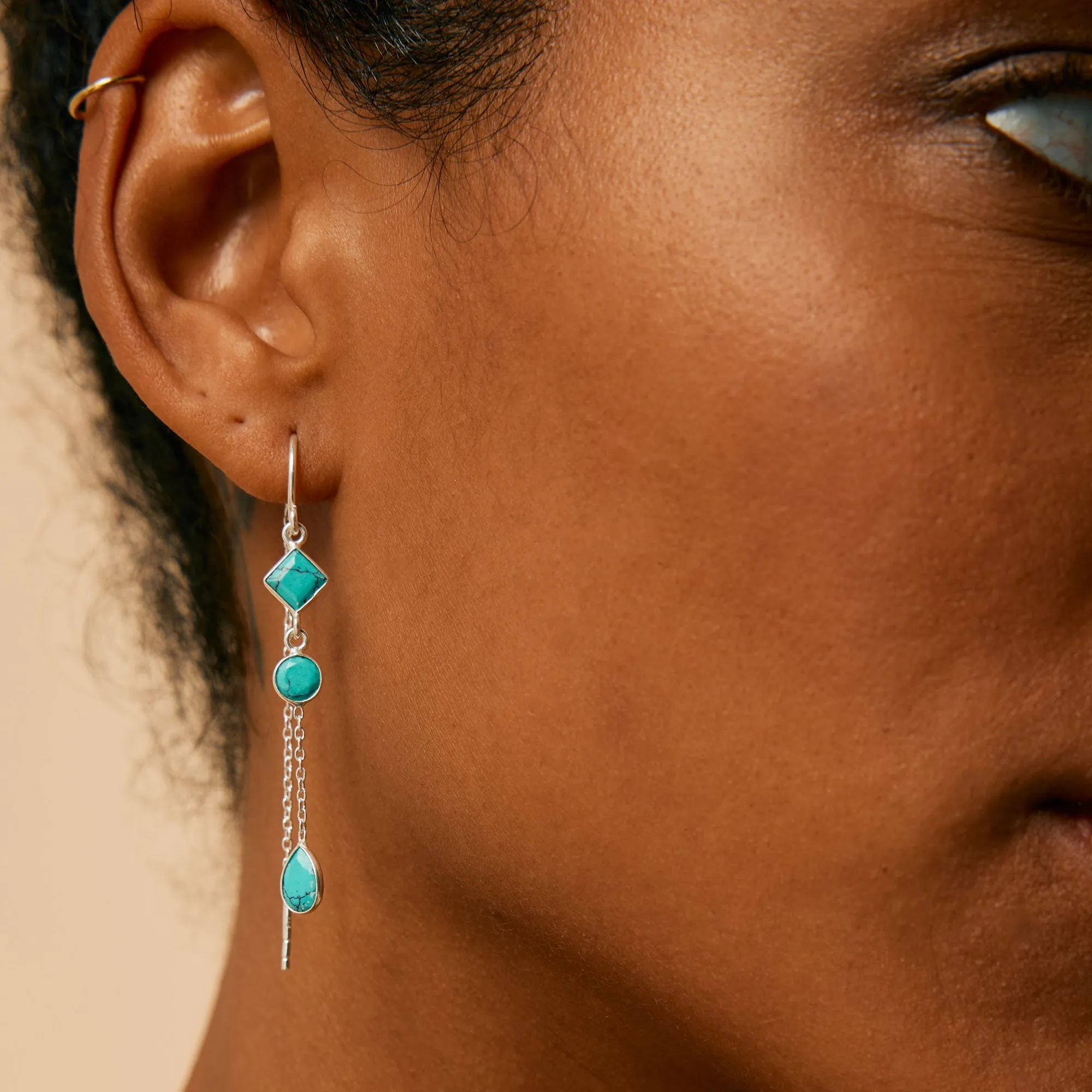 Drop In The Ocean Threader Earrings