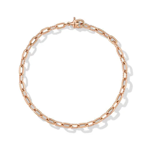 DY Madison Chain Bracelet in 18K Rose Gold, Size Small