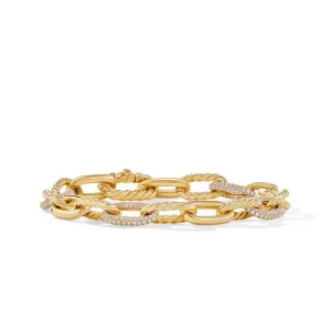 DY Madison Chain Bracelet in 18K Yellow Gold with Diamonds, Size Small