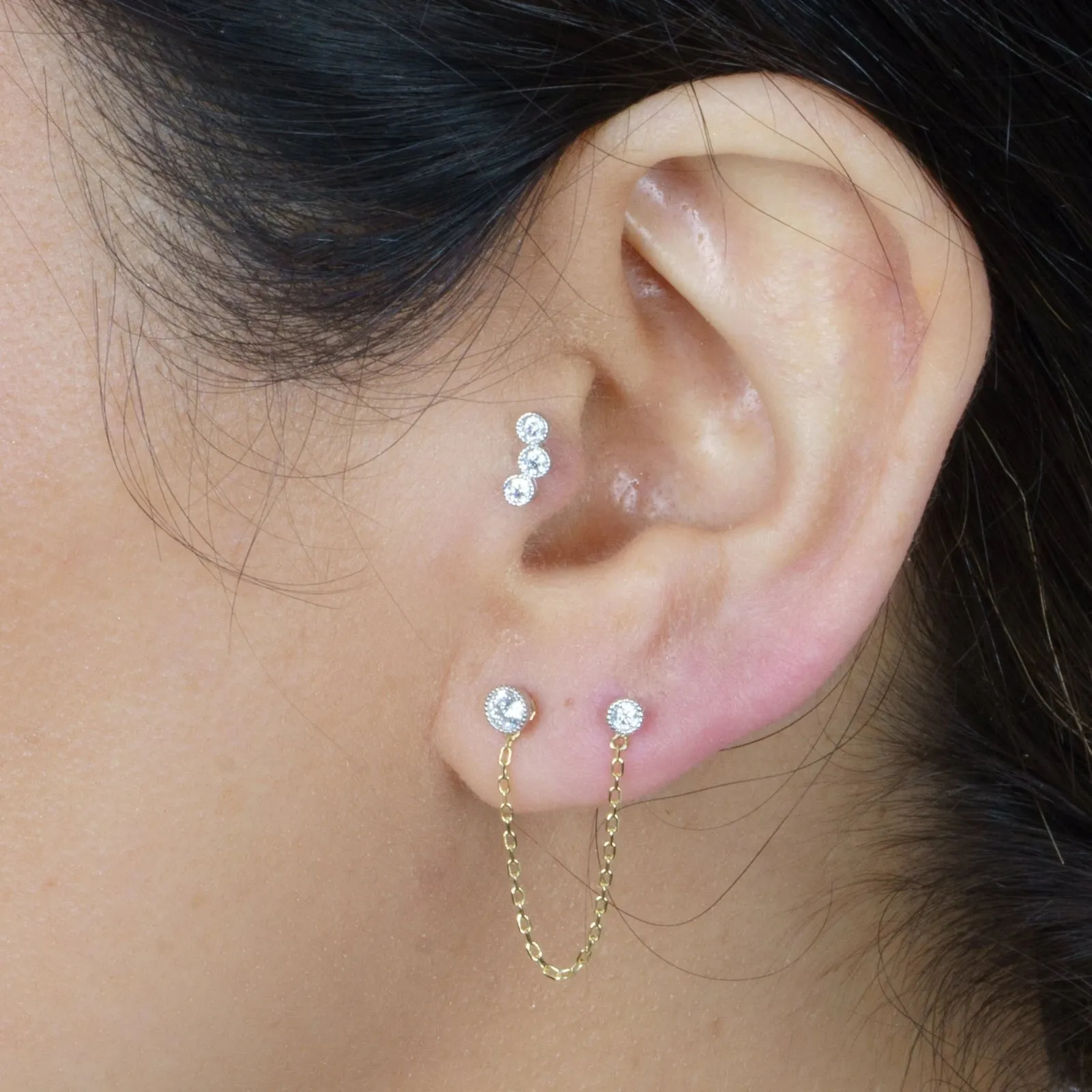 Earring Chain in  Solid Gold