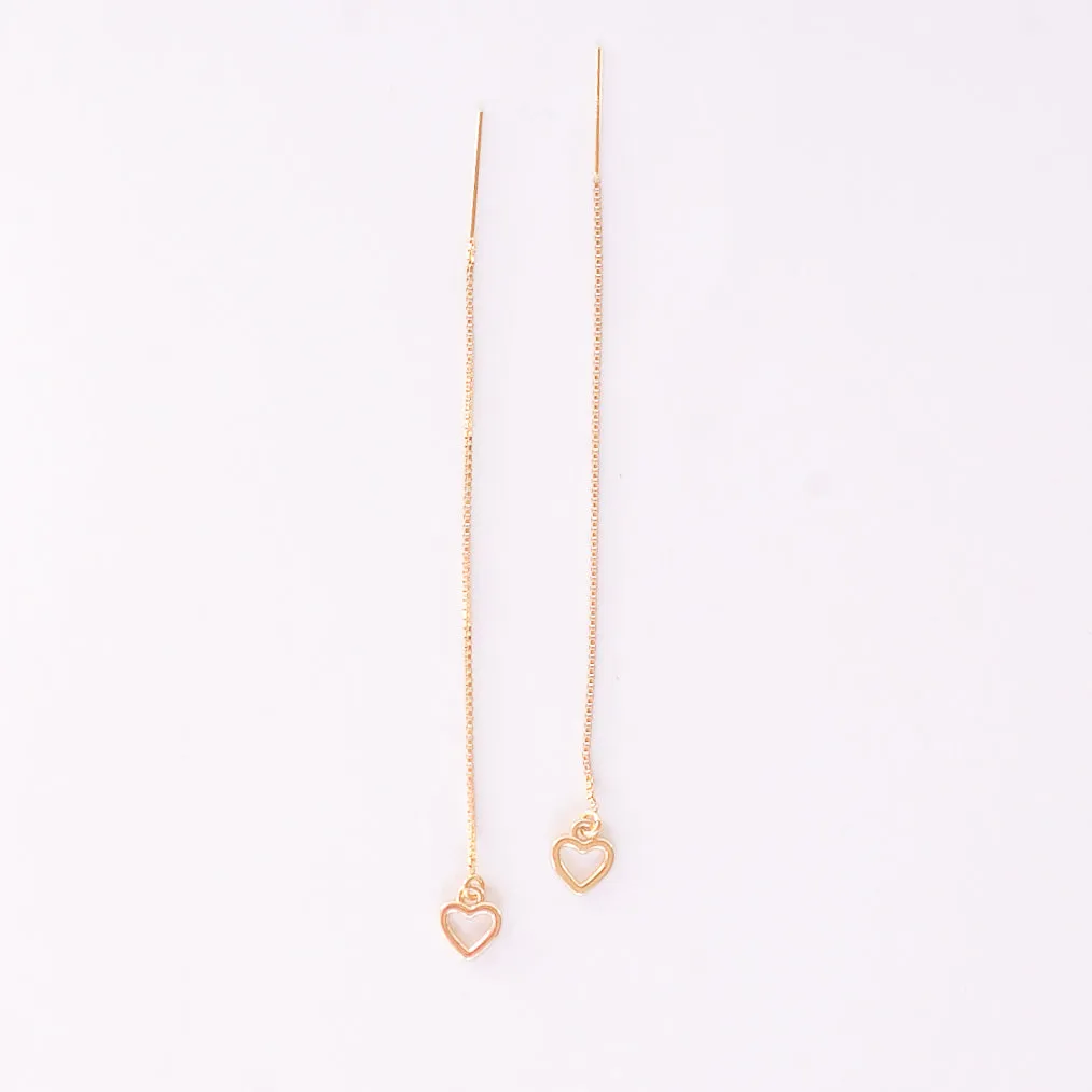 Earring Threader Heart Gold Filled and Gold Plated