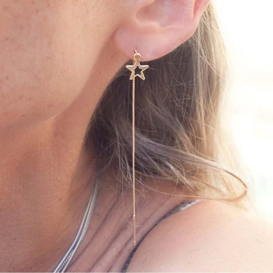 Earring Threader Star Gold Filled