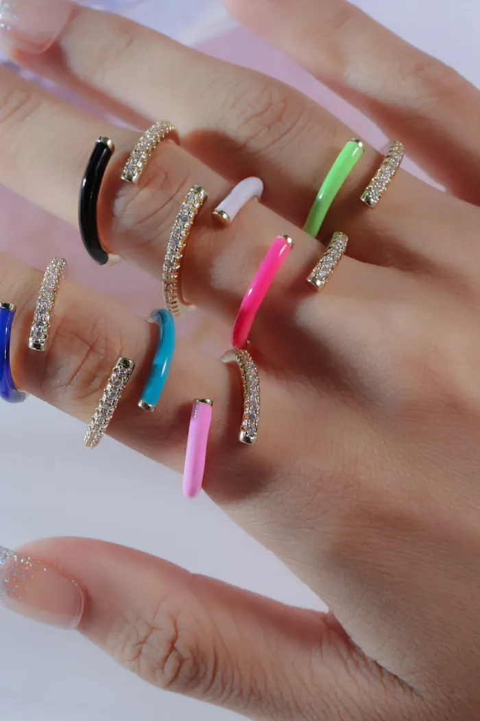 Enamel CZ Rings