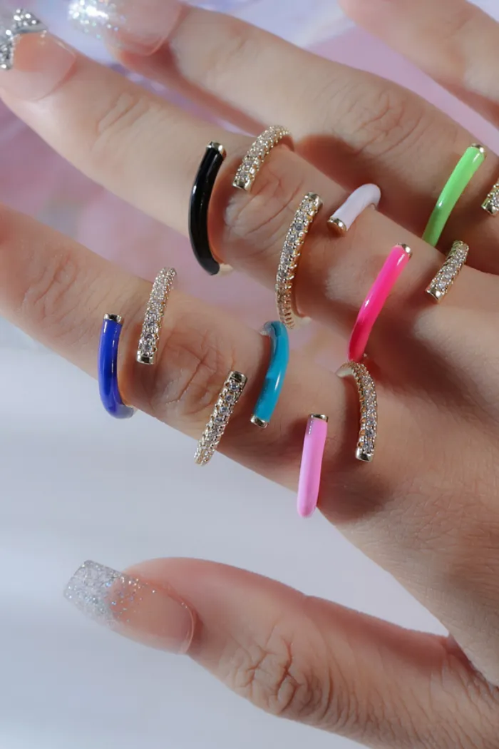 Enamel CZ Rings