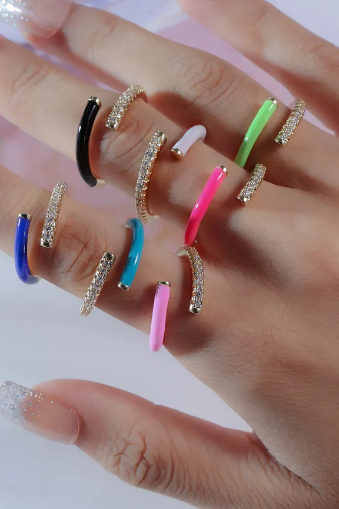 Enamel CZ Rings