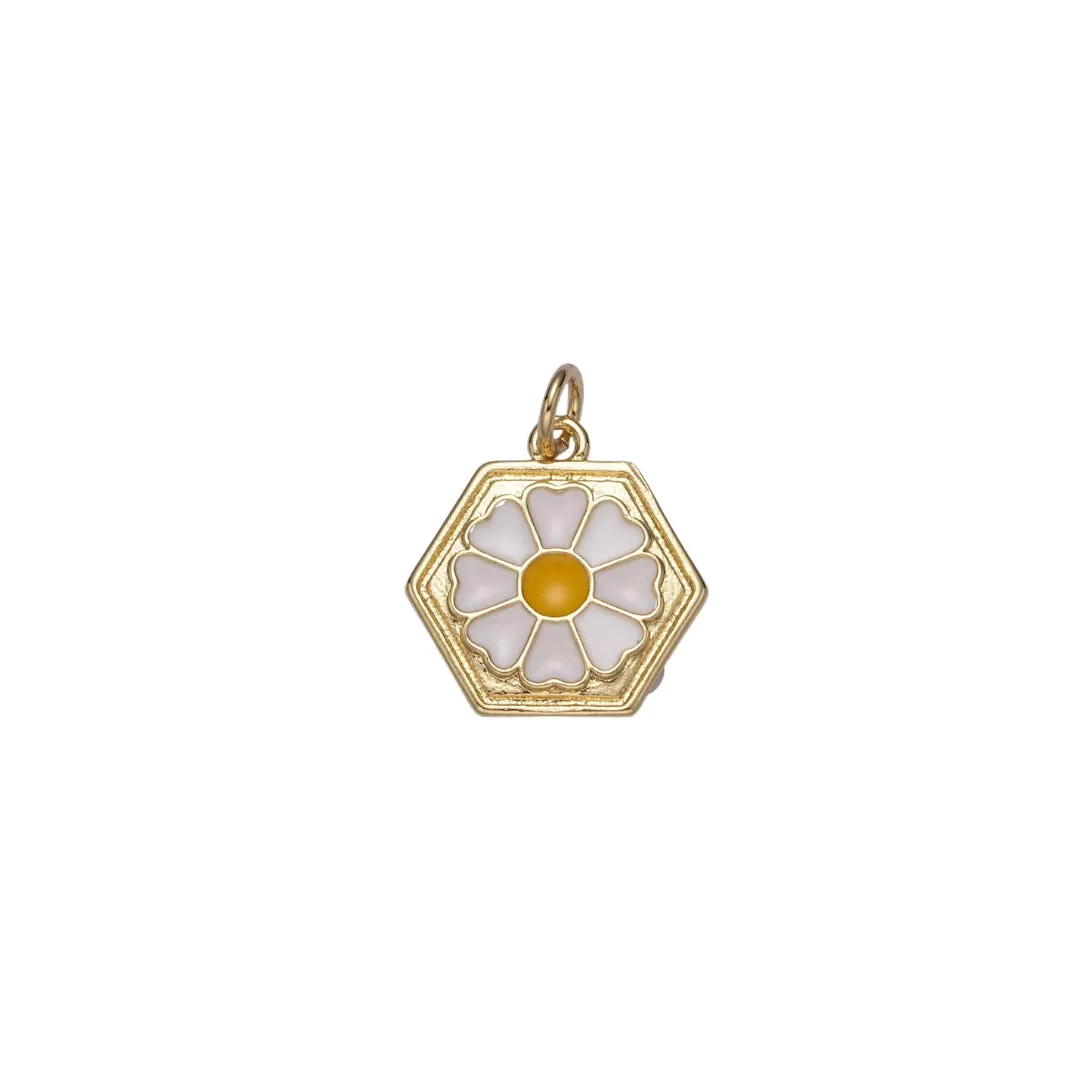 Enamel Daisy Charm