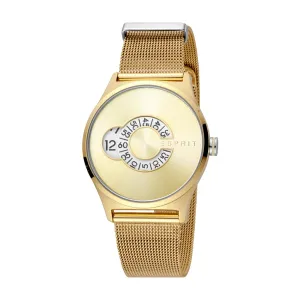 Esprit Ladies IP Gold Stainless Steel Watch Golden Dial & Mesh Bracelet