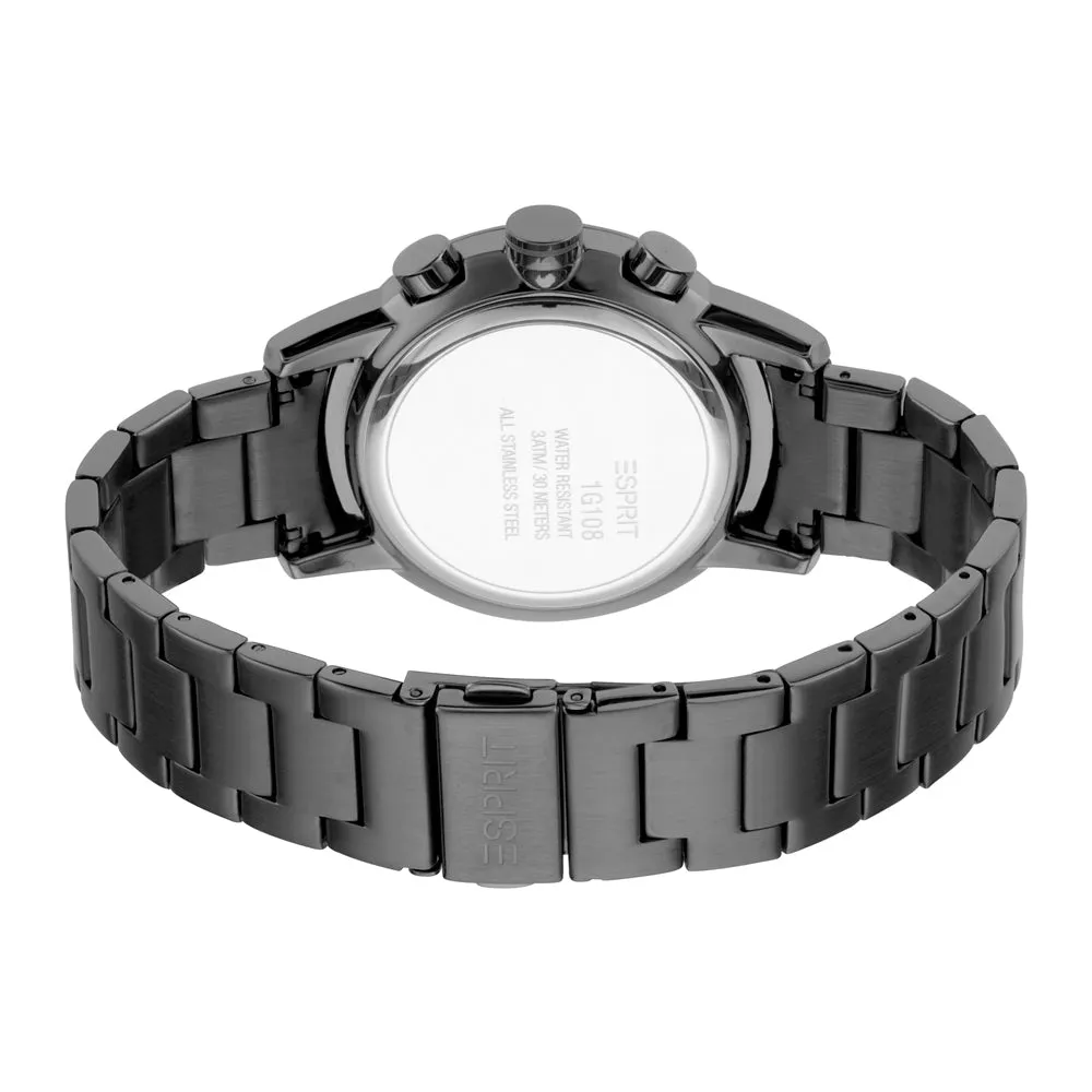 Esprit Men's Black PVD Stainless Steel Watch Black Dial & Bracelet