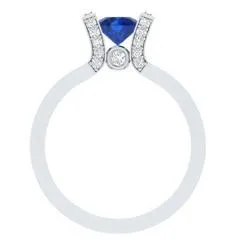 EternalDia Round 1.2 Ct Blue D/VVS1 Diamond 14k Finish Sterling Silver Solitaire Band Ring
