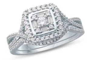 EternalDia Round & Baguette Diamond Bridal Set