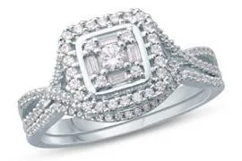 EternalDia Round & Baguette Diamond Bridal Set