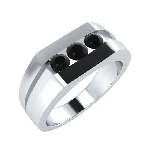 EternalDia Round Shape 0.3 Ct D/VVS1 Simulated Diamond Three Stone Wedding Band Ring In 925 Sterling Silver