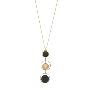Evelyn Long black and 24K gold pendant necklace
