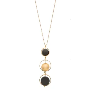 Evelyn Long grey and 24K gold pendant necklace