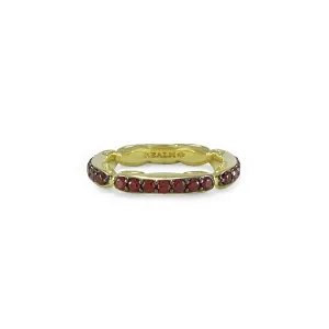 Ever Pavé Stack Ring 3.25mm - 18K Gold Vermeil   CZ Rouge