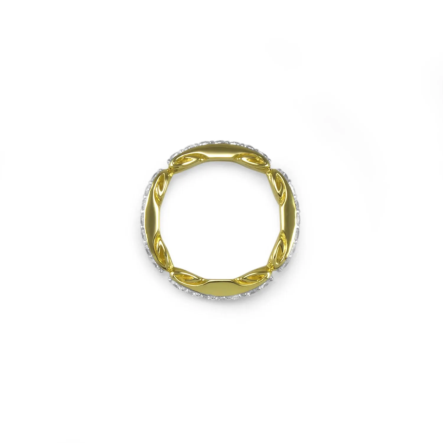 Ever Pavé Stack Ring 3.25mm - 18K Gold Vermeil   CZ Rouge