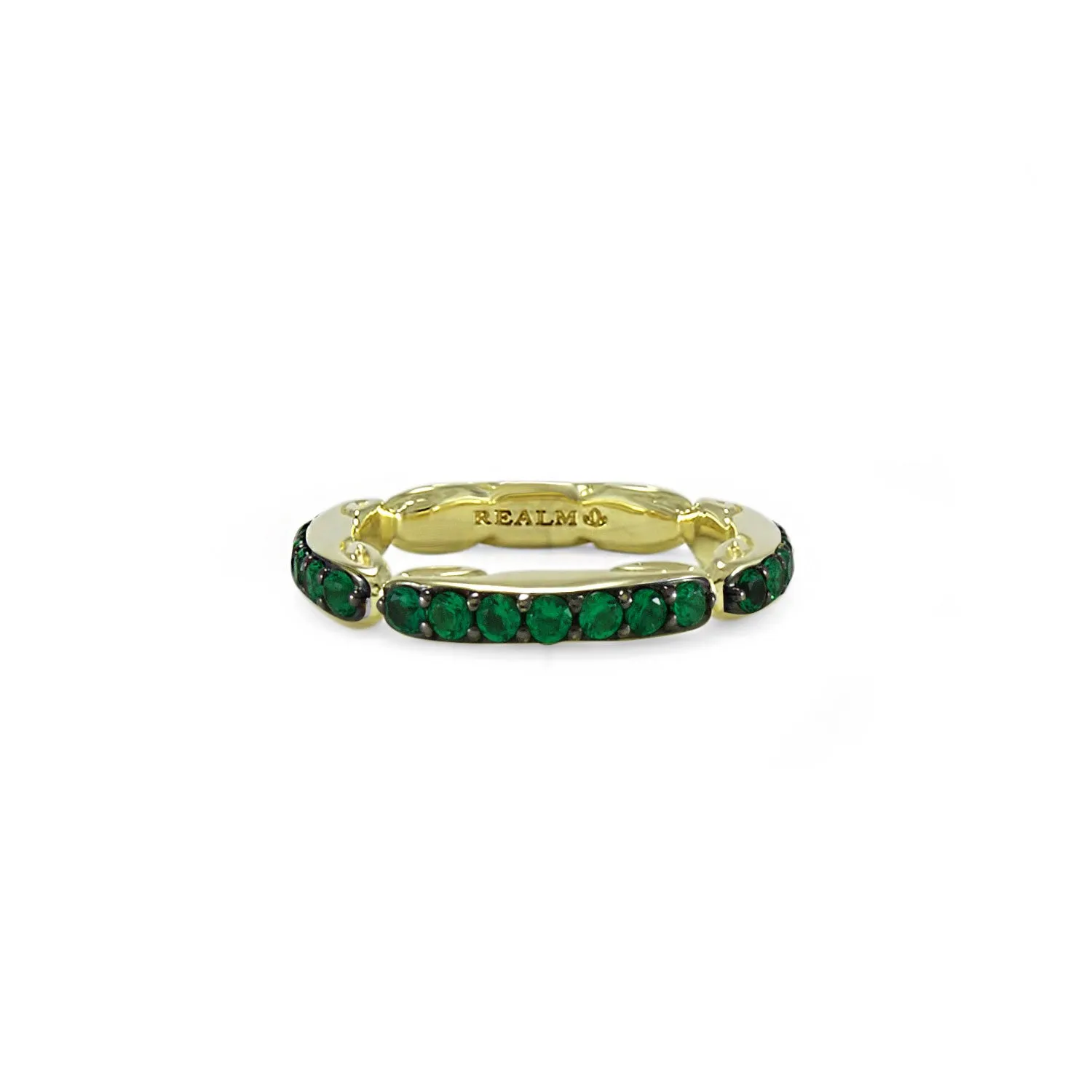 Ever Pavé Stack Ring 3.25mm - 18K Gold Vermeil   CZ Vert