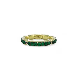 Ever Pavé Stack Ring 3.25mm - 18K Gold Vermeil   CZ Vert