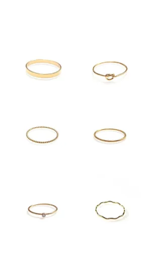 Everyday, shower safe stacking rings (14K gold-filled, cubic zirconia CZ, love knot, flat band, twisted rope, simple band, petite pearl, wavy)