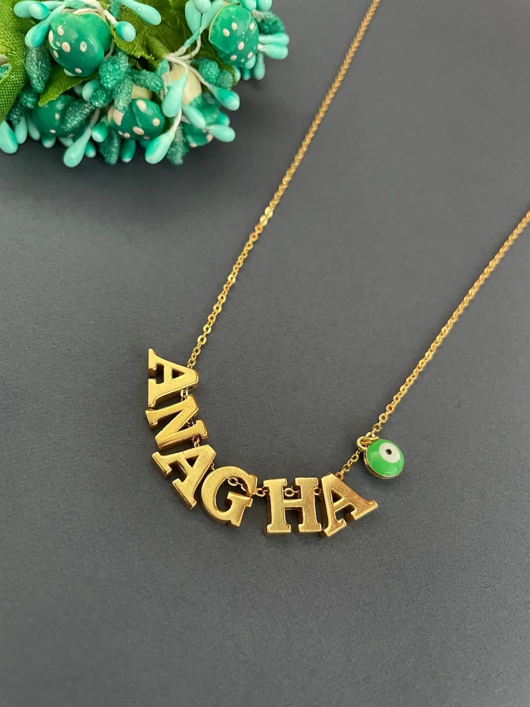 Evil Eye Name Necklace