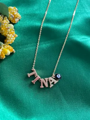 Evil Eye Name Necklace