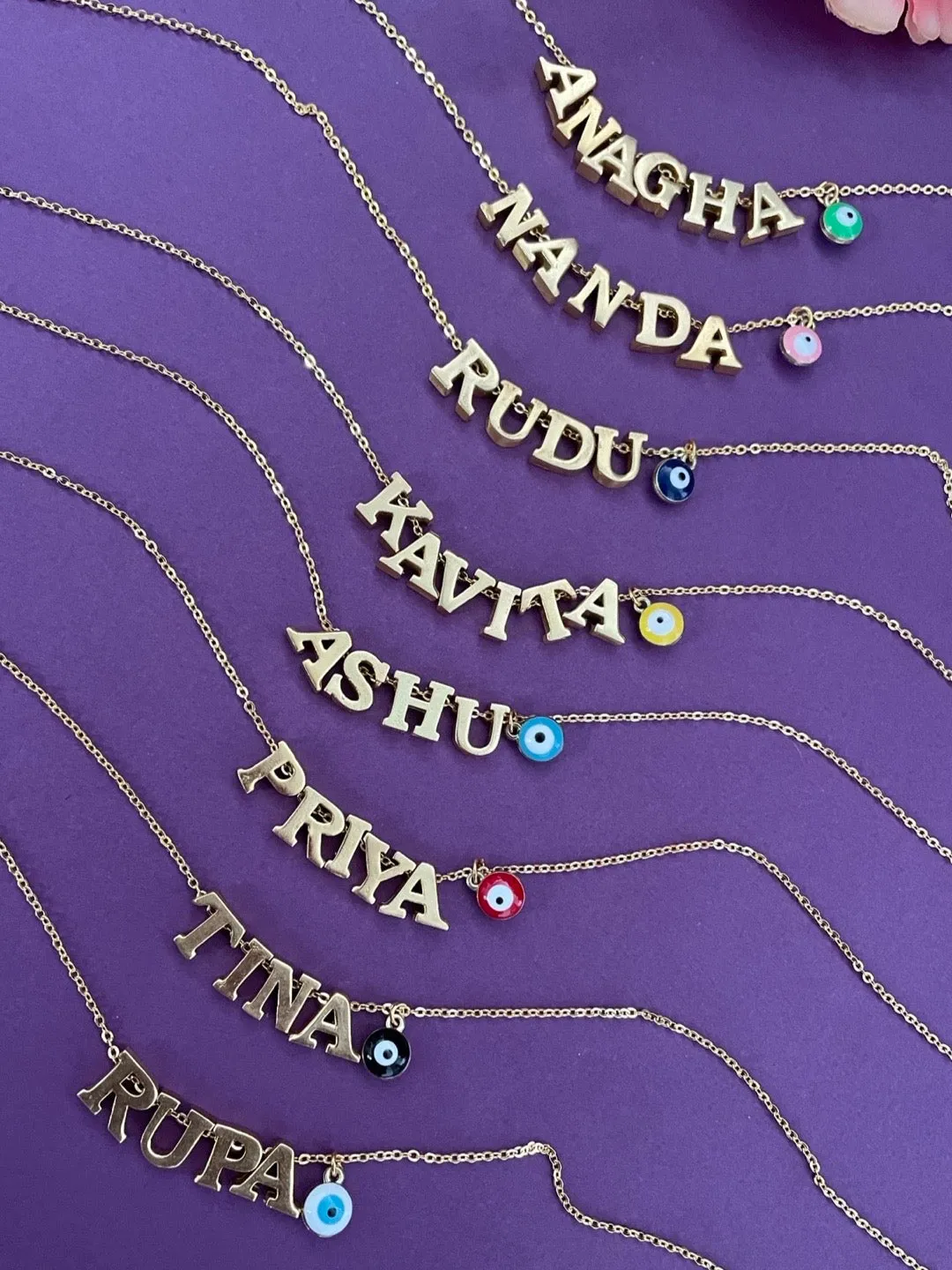 Evil Eye Name Necklace