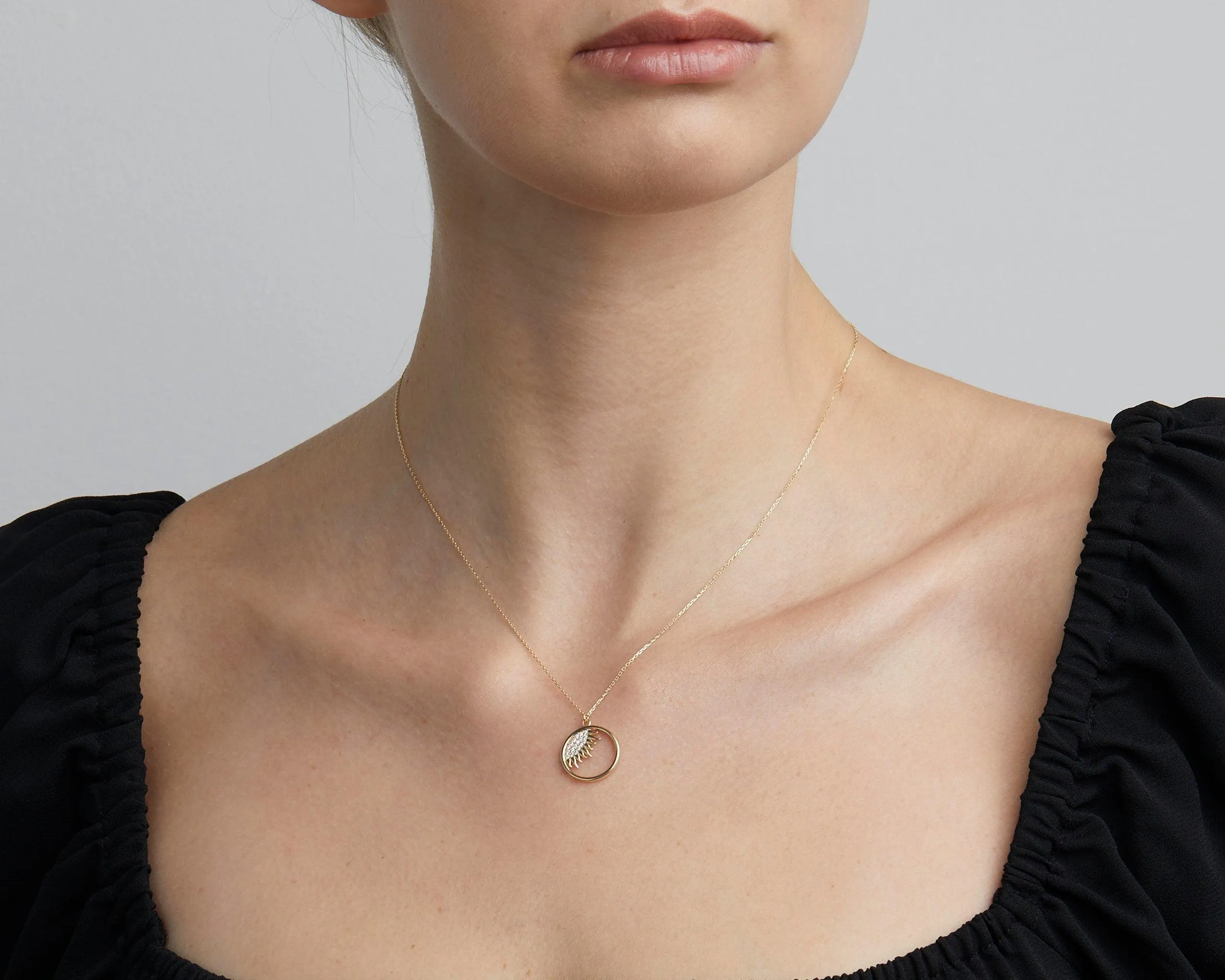 Evil Eye Sun Necklace - 18K Gold Vermeil