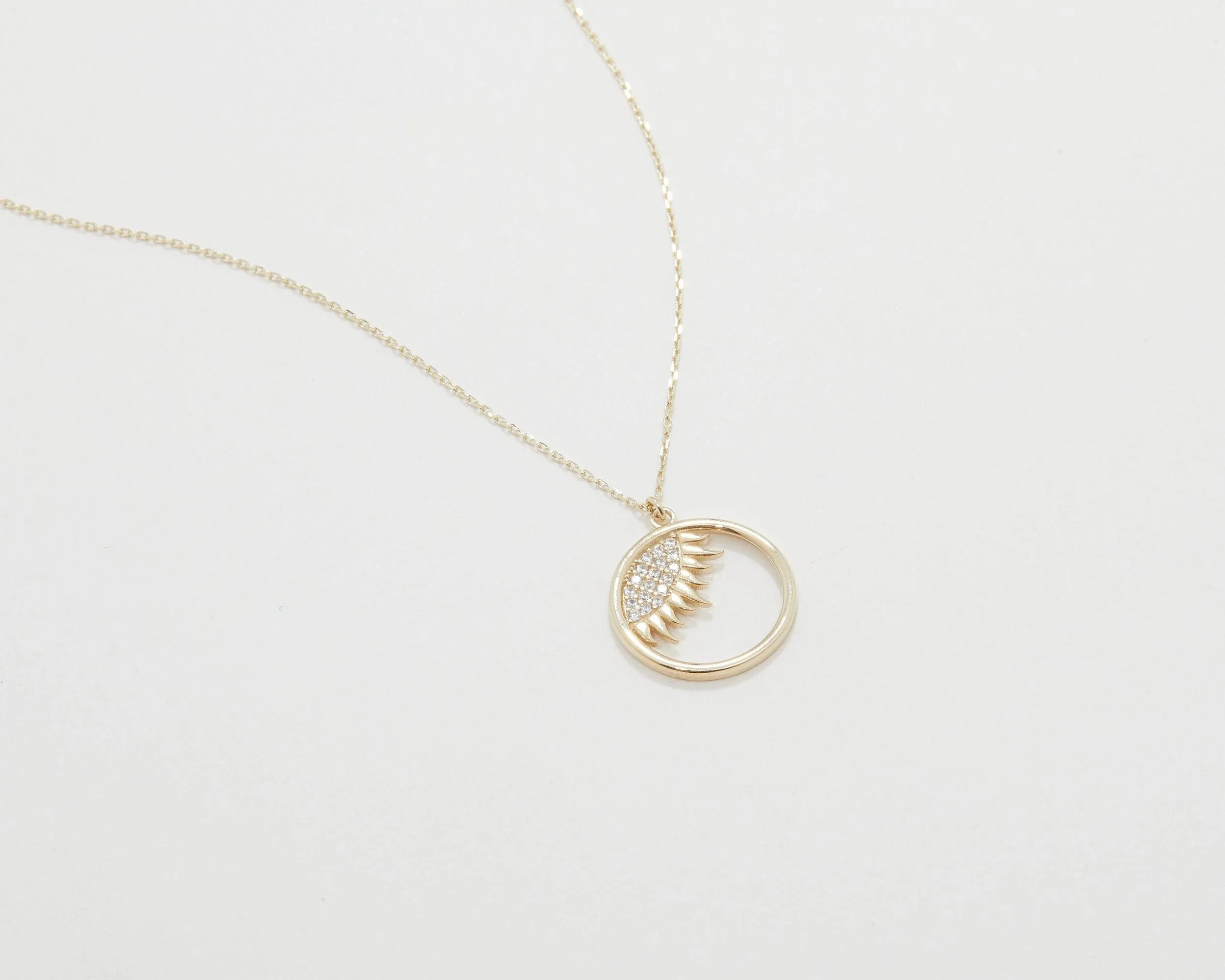 Evil Eye Sun Necklace - 18K Gold Vermeil