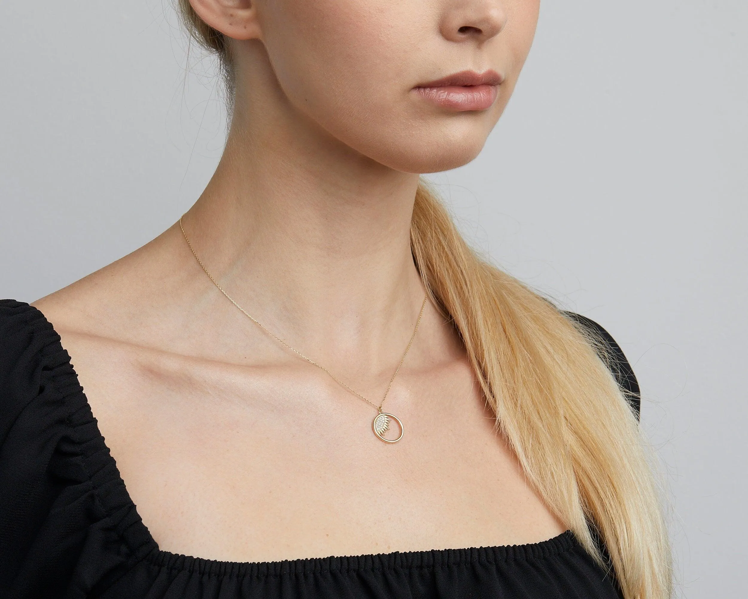 Evil Eye Sun Necklace - 18K Gold Vermeil