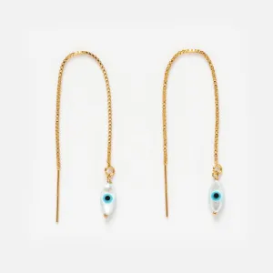 Evil Eye Threader Earrings
