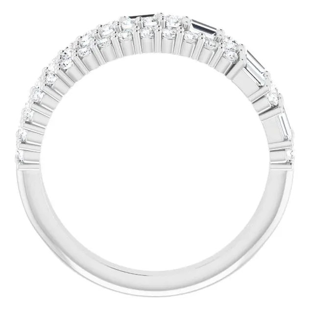 Fabianna 7/8 CTW Moissanite or Diamond Stacked Ring