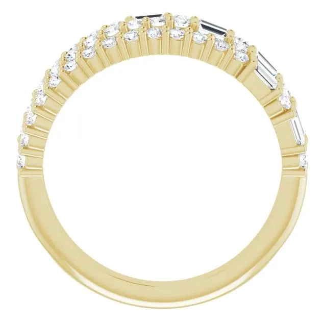Fabianna 7/8 CTW Moissanite or Diamond Stacked Ring