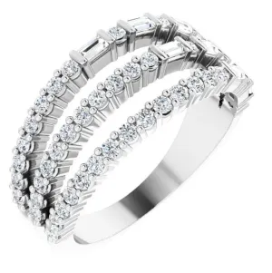 Fabianna 7/8 CTW Moissanite or Diamond Stacked Ring