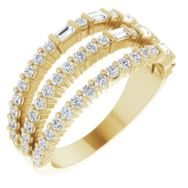 Fabianna 7/8 CTW Moissanite or Diamond Stacked Ring
