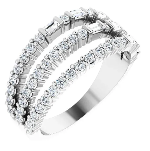Fabianna 7/8 CTW Moissanite or Diamond Stacked Ring