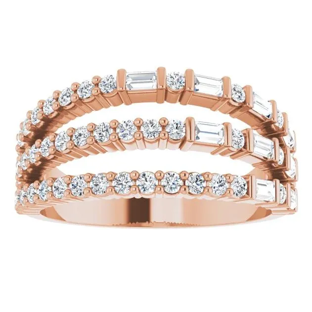 Fabianna 7/8 CTW Moissanite or Diamond Stacked Ring