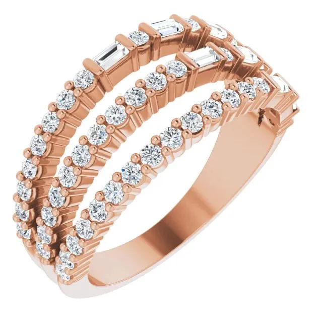 Fabianna 7/8 CTW Moissanite or Diamond Stacked Ring