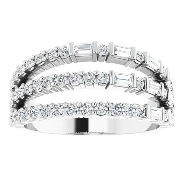 Fabianna 7/8 CTW Moissanite or Diamond Stacked Ring