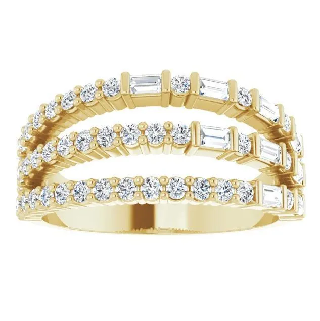 Fabianna 7/8 CTW Moissanite or Diamond Stacked Ring