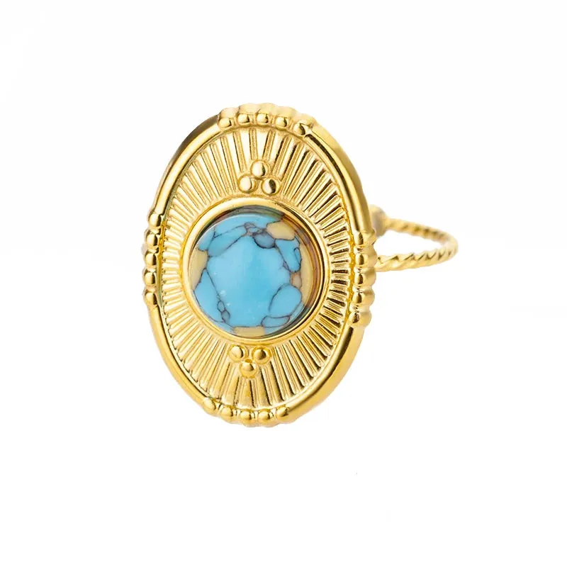 Fashion Stainless Steel Gold Color Hoop Rings For Women Luxury Open Adjustable Eyes Ring Jewelry Sets Wedding Party